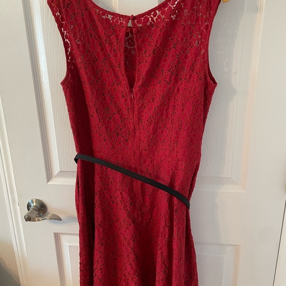 Red ladies white black dress 12 lace has pockets - Picture 2 of 5